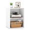 2-Tier Adjustable Cube Bookshelf, Rustic Engineered Wood Storage Organizer, Modern Display Shelf
